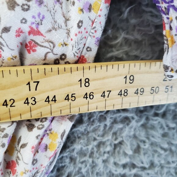 Indigo Rose Dress Women 2X Pink Floral Smocked Short Sleeve Rayon Midi - Picture 8 of 10